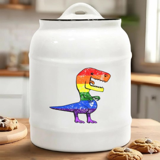 LGBT Gay Lesbian Pride Flag Funny Cat Pride Month Ceramic Cookie Jars