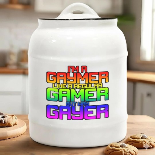 I'm A Gaymer, Like A Regular Gamer But Way Gayer 2 Ceramic Cookie Jars