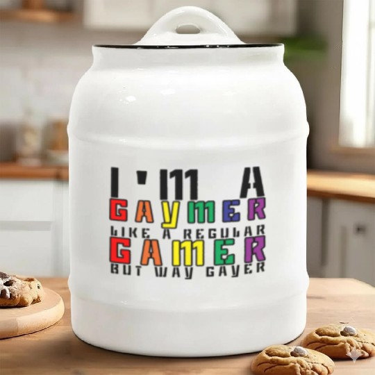 I'm A Gaymer, Like A Regular Gamer But Way Gayer 3 Ceramic Cookie Jars