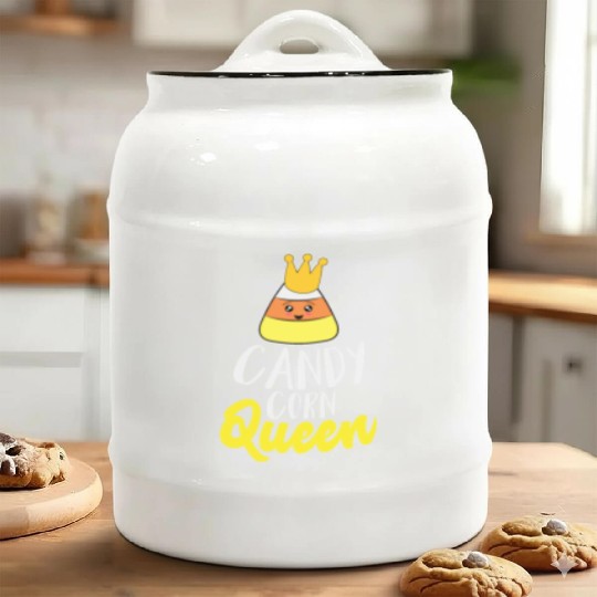 Candy Corn Queen Ceramic Cookie Jars for Kid Girls Women
