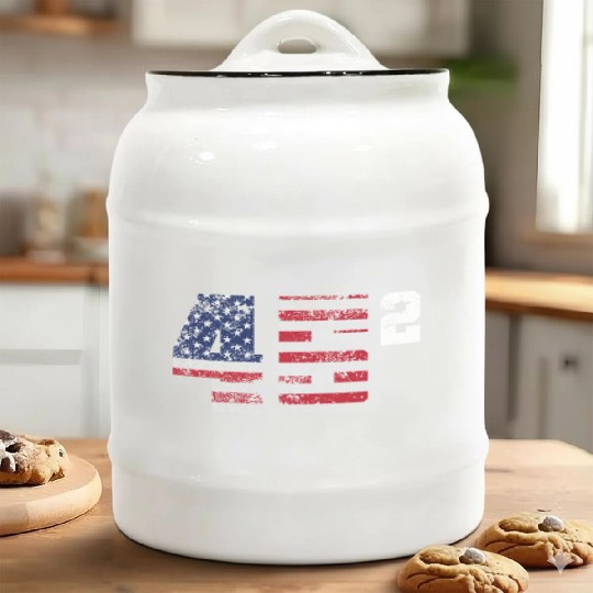 Trump 45 Squared Republican Ceramic Cookie Jars