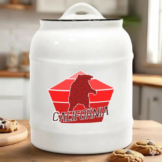 California Bear Flag Ceramic Cookie Jars