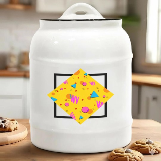 90s Pattern (Abstract) Ceramic Cookie Jars
