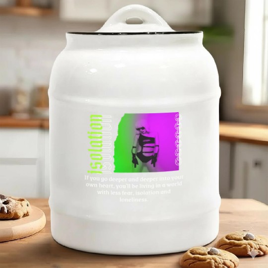 Black And Green Streetwear Isolation Quote Ceramic Cookie Jars