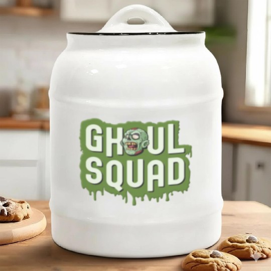 Ghoul Squad Creepy Scary Zombie Cute Halloween Ceramic Cookie Jars