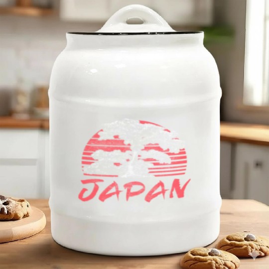 Japan Cherry Blossom Country Ceramic Cookie Jars
