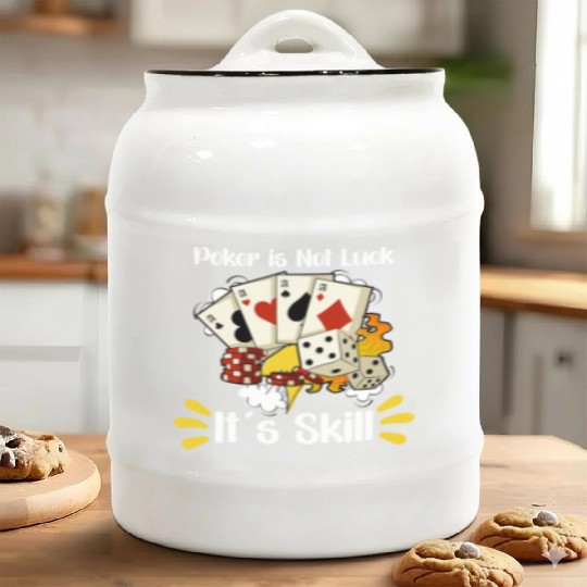 Poker Casino Poker Player Gambling Roulette Gift Ceramic Cookie Jars