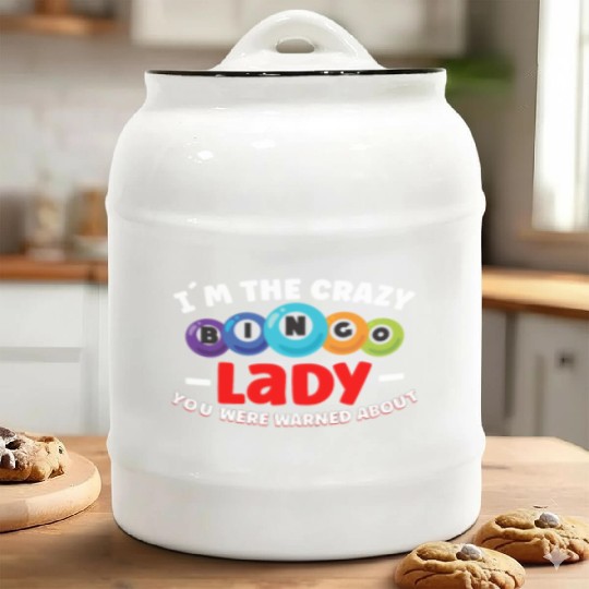 Bingo Card Game Grandma Bingo Player Bingo Cards Ceramic Cookie Jars