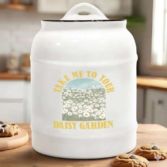 Daisy Garden Gardening Gardener Ceramic Cookie Jars