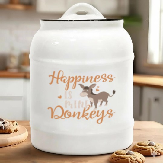 Miniature Donkeys Rancher Farmer Mini Donkey Lover Ceramic Cookie Jars