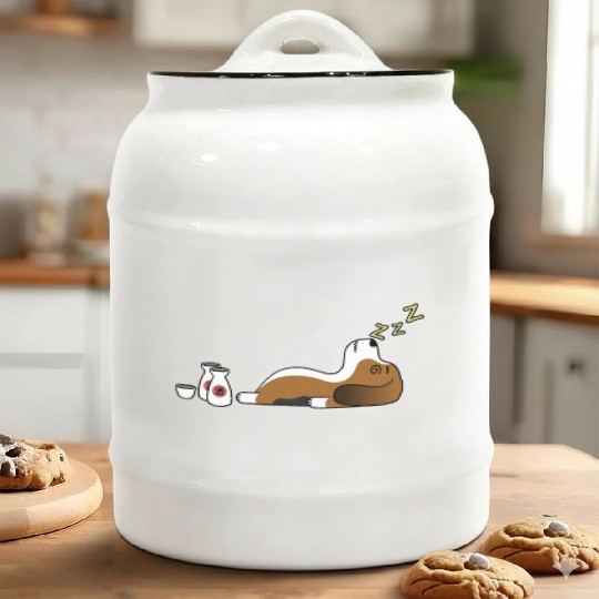 Basset Hound Sake Drunk Ceramic Cookie Jars