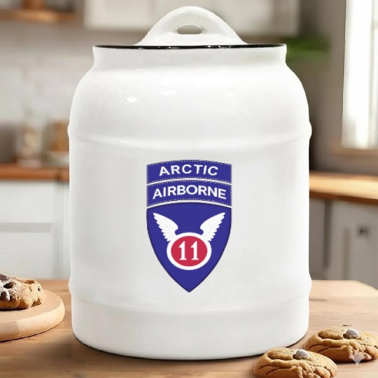 11th Airborne Division w Arctic Tab wo Txt X 300 Ceramic Cookie Jars