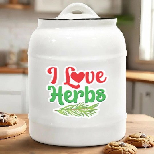 I Love Herbs Gardening Herb Herbalism Herbalist Ceramic Cookie Jars
