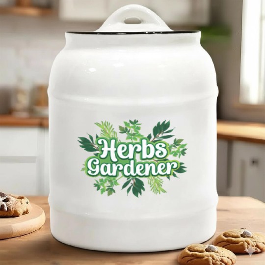 Herbs Gardener Gardening Herbalist Herb Herbalism Ceramic Cookie Jars