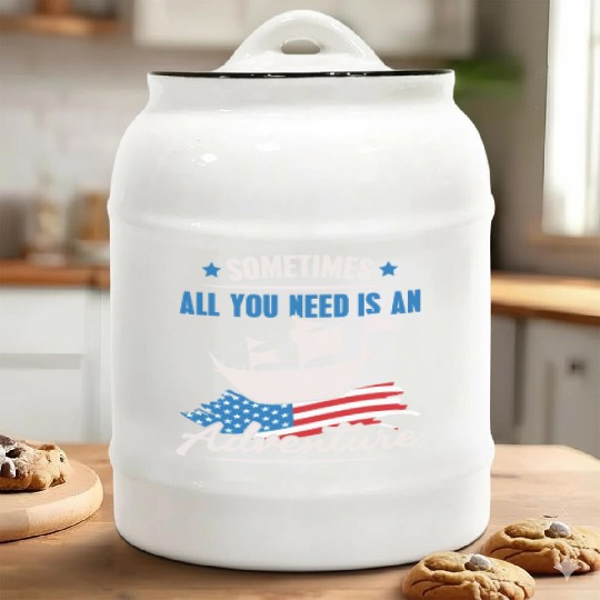 All You Need Is An Adventure Columbus Day Ceramic Cookie Jars