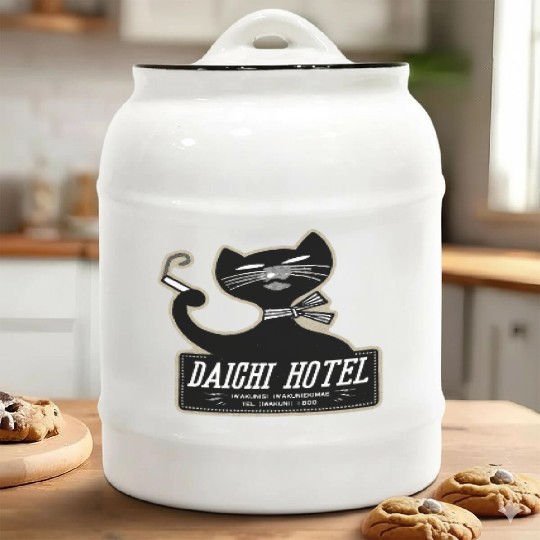 Vintage Japanese Cat Brand Hotel Ceramic Cookie Jars