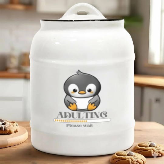 Little penguin adulting Ceramic Cookie Jars
