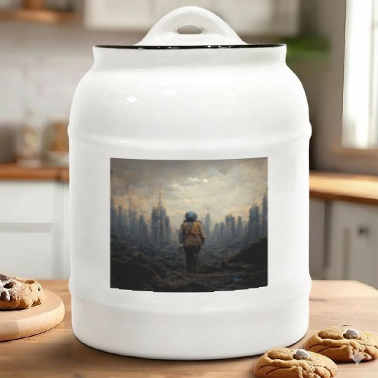 Apocalypse end of the wolrd painting Ceramic Cookie Jars