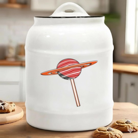 Saturn Planet Lollipop Ceramic Cookie Jars