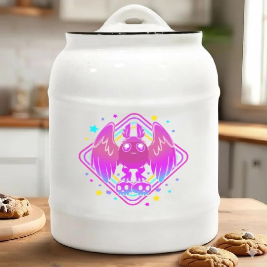Pastel Goth Skull Aesthetic Gothic Cute Mothman Ceramic Cookie Jars