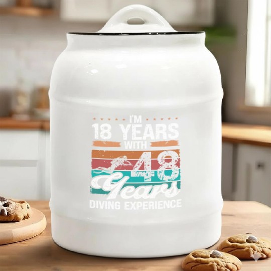 66 Birthday Idea Scuba Diving 66 Year Old Diver Ceramic Cookie Jars