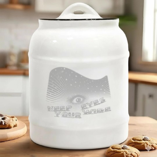 Eyes Wide Winter Come 2 The Light Grey Ceramic Cookie Jars