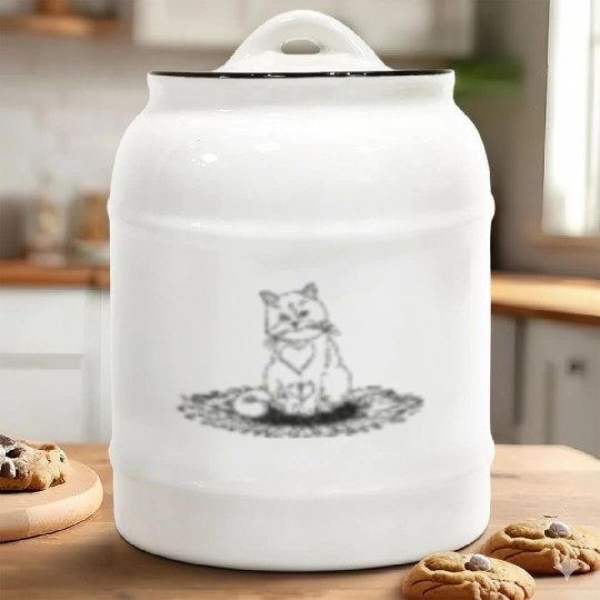 Cat Sunflower Cat Owner Cat Lover I Cute Cat Ceramic Cookie Jars