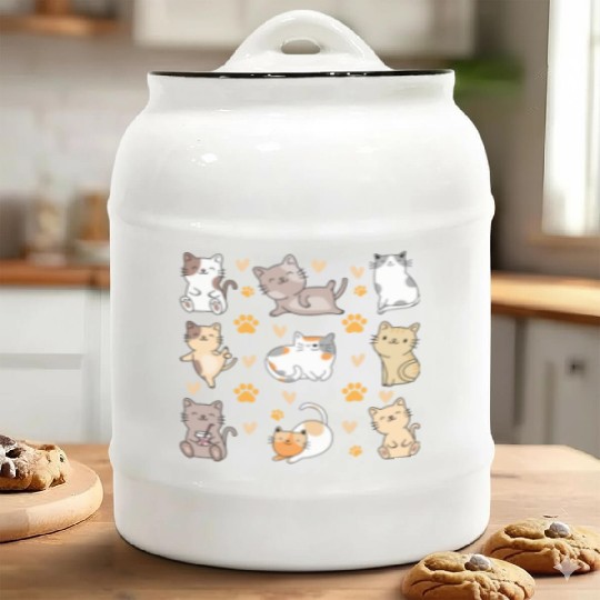 Cats Cute Cat Lover Cat Owner Many Cats I Cute Cat Ceramic Cookie Jars