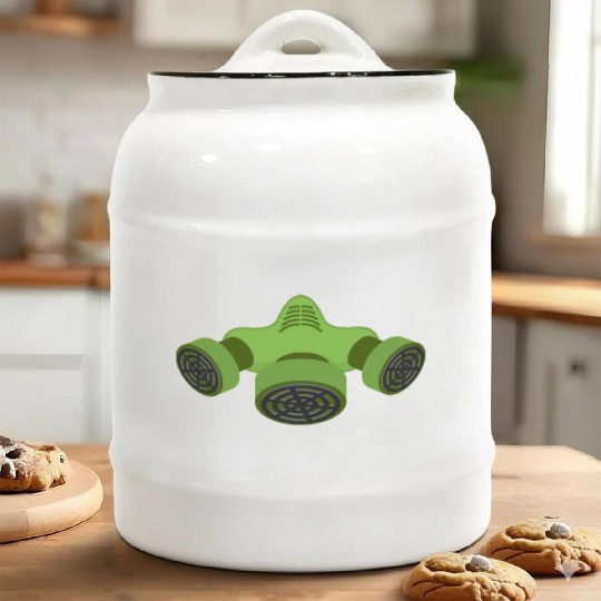 Gas mask green toxic nuklear mask Ceramic Cookie Jars