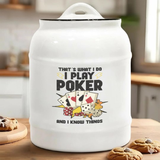 Poker Casino Poker Player Gambling Roulette Gift Ceramic Cookie Jars