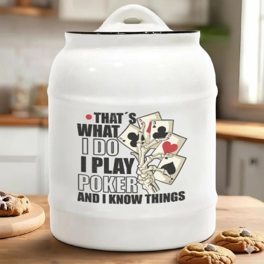 Poker Casino Poker Player Gambling Roulette Gift Ceramic Cookie Jars
