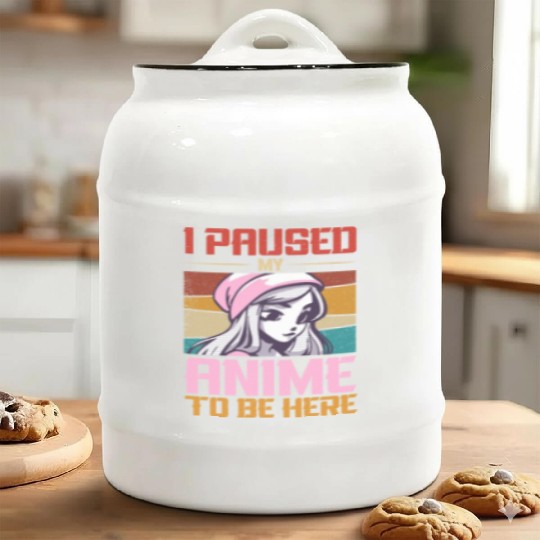 I Paused My Anime To Be Here Japan Manga Ceramic Cookie Jars