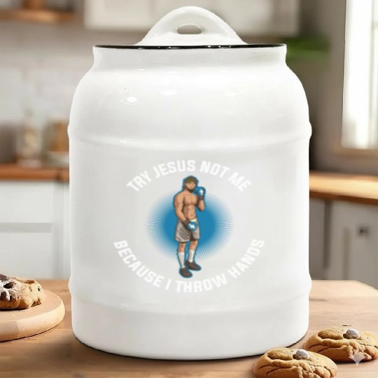 Try Jesus Not Me Funny Jesus Gift Ceramic Cookie Jars