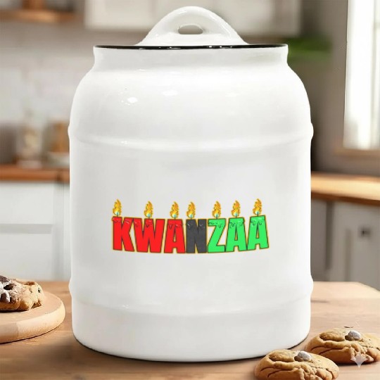 Afro American Candle Kinara Kwanzaa Ceramic Cookie Jars