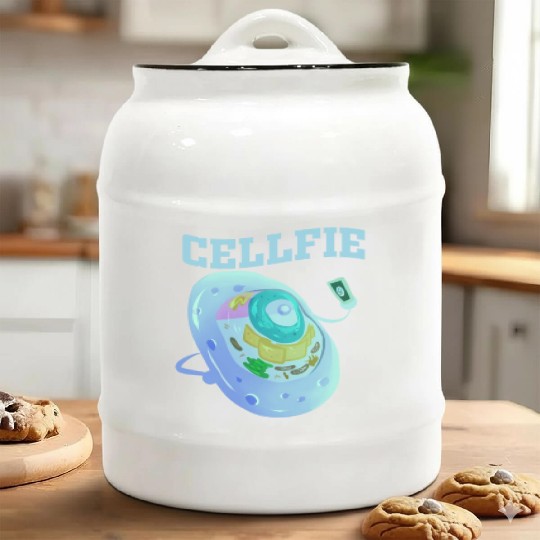 Funny Cellfie Cell Biology Teacher Selfie Dad Ceramic Cookie Jars