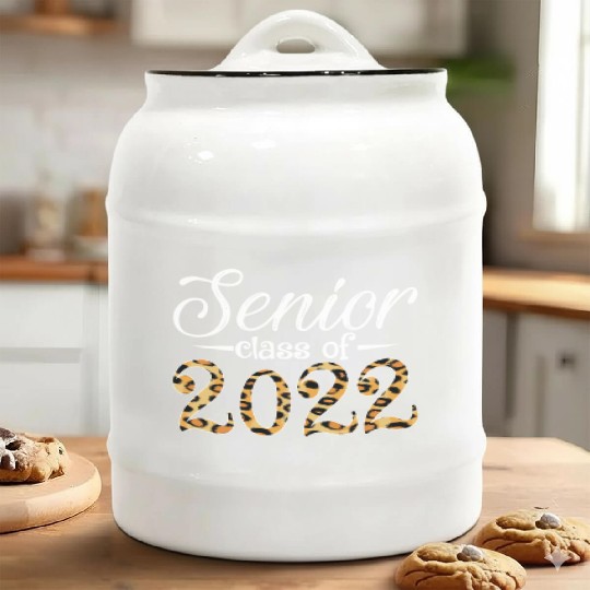 Senior Class Of 2022 Leopard Print Ceramic Cookie Jars