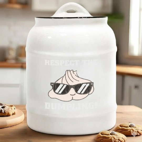 Respect the dumpling - cute dumpling Ceramic Cookie Jars