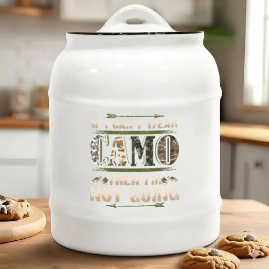 Funny Hunting Camo Hunters Buck Deer Country Redne Ceramic Cookie Jars