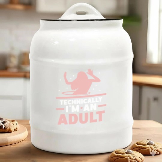 Technically I'm An Adult Girl Birthday Adulting Ceramic Cookie Jars