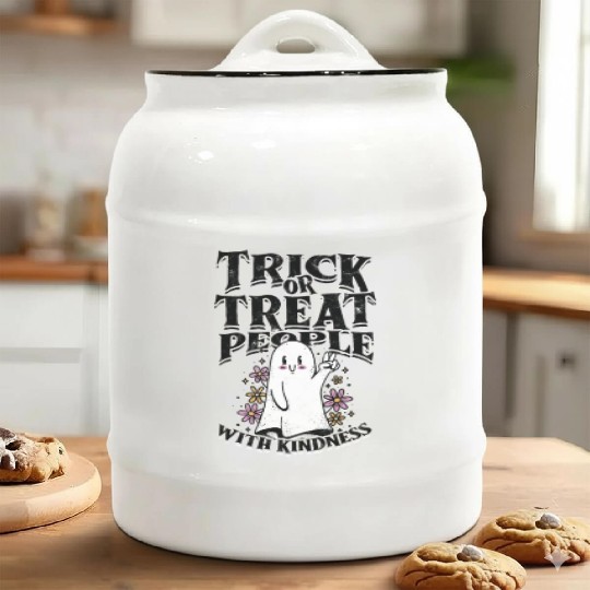 Trick or treat people with kindness - trick or Ceramic Cookie Jars