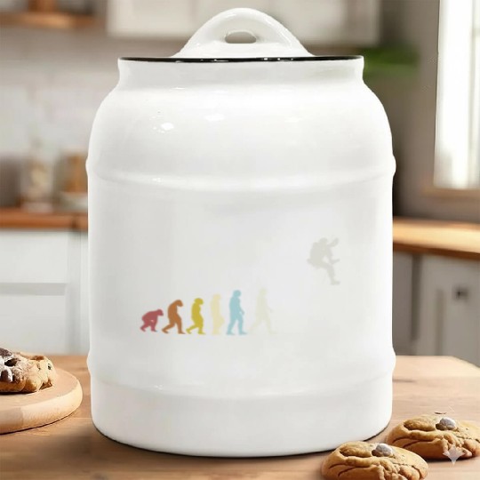 Climbing Evolution Mountaineering Bouldering Ceramic Cookie Jars