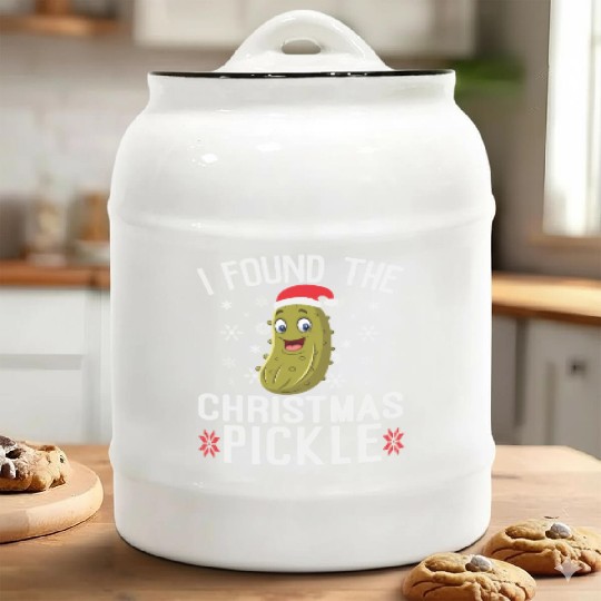 I Found the Christmas Pickle Funny Pickle Dill Ceramic Cookie Jars