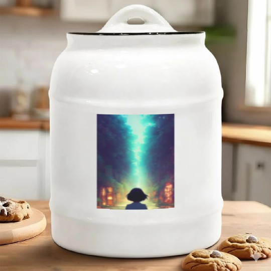 Serene Path of the Whispering Woods Ceramic Cookie Jars