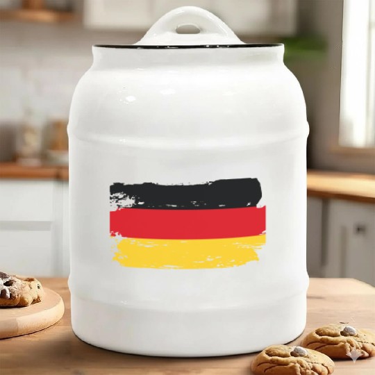 Official Germany Flag German Country Pride Vintage Ceramic Cookie Jars