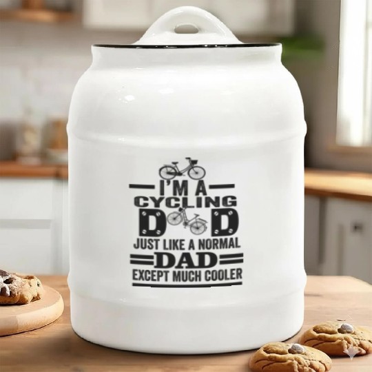 I am a cycling dad Ceramic Cookie Jars