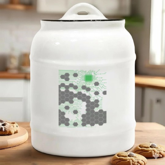 Computer Science Circuit Board Ceramic Cookie Jars