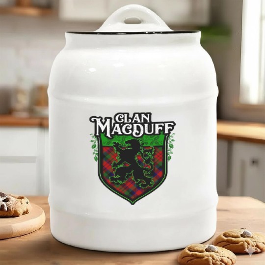 Clan MacDuff Scottish Tartan Rampant Lion Celtic Ceramic Cookie Jars