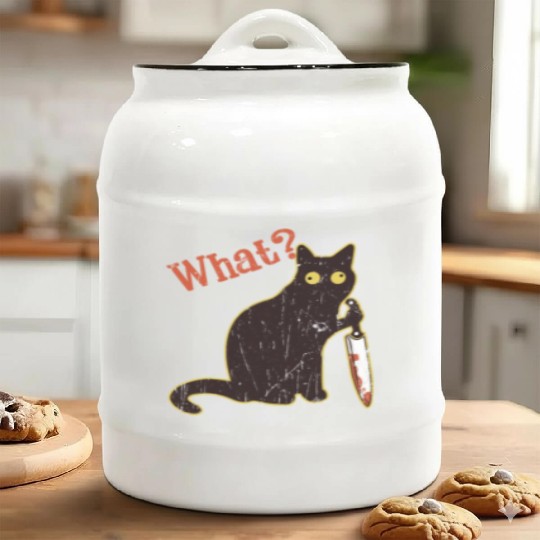 What - cat owner Ceramic Cookie Jars