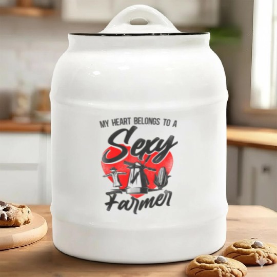 Farming Farmer Girl Wife Ceramic Cookie Jars