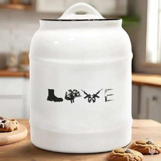 Love Military Veteran Ceramic Cookie Jars